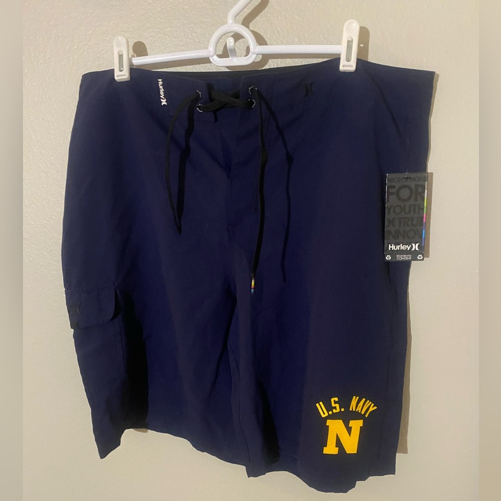 New Navy Blue U.S. Navy Board Shorts Size 36
